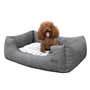 FEANDREA Cómoda Casa para Mascotas, Cama para Perros Perrera de Tamaño S, Dimensiones externas : 60 x 50 x 22 cm PGW22G