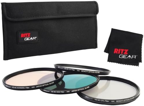 Ritz Gear™ 62mm Premium HD MC Super Slim Lens Filter Set (UV, CPL, ND9, Warming) With SCHOTT OPTICAL GLASS