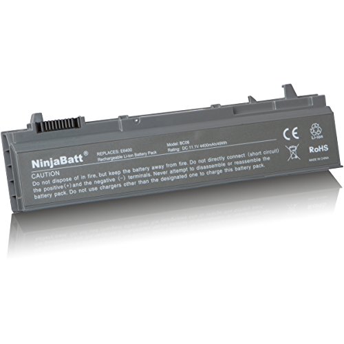 NinjaBatt® New Laptop-Akku für Dell MP490 PT434 4M529 Latitude E6410 E6400 E6500 E6510 Precision M4400 M4500 KY265 NM631 GN752 U5209 KY477 – High Performance [6 Zellen/4400mAh/49wh] - 2