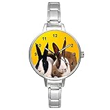 Timest - Hasen Damenuhr Italian Charms Edelstahlarmband Rund Analog Quarz BM0168CC