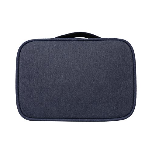 BUBM Tragbare Reisetasche mit Mehrfachfunktion Kabelorganiser Tasche mit Doppelschichten für Elektronische Zubehöre wie Netzteil, Maus und USB Stricks, Dunkelblau - 8