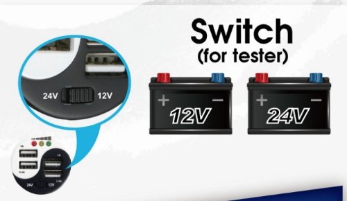 Preisvergleich Produktbild Titan® USB Autoladegerät, 4-Port, integriertem Batterietester, [TP-25TC]