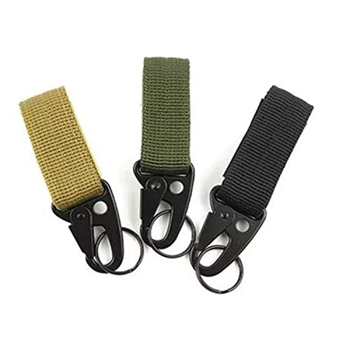 Pomlink, 3 moschettoni da Cintura, per attività all'Aperto, Militari, con Fibbia, per Cinture e Cinture