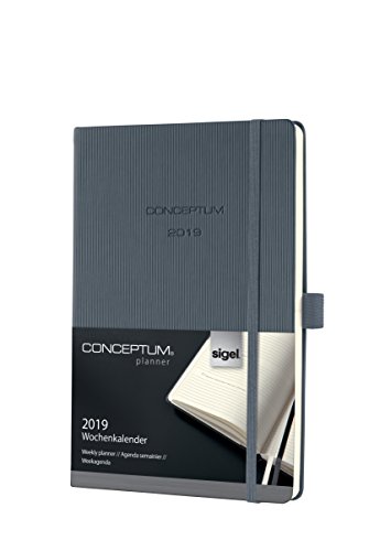 Preisvergleich Produktbild Sigel C1966 Wochenkalender 2019, ca. A5, Hardcover, dunkelgrau, CONCEPTUM - weitere Modelle