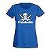 Produktbild T-Shirt Piratenkostüm Karneval Fasching Totenkopf Gruppenkostüm 15 Farben von Damen XS - 3XL Pirat Wiesn Party Fastnacht Alaaf Helau, Größe:XS, Farbe:Royalblau - Logo Weiss
