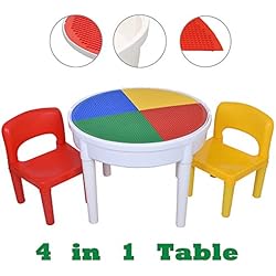 SEIGNEER 4 en1 Enfant Table et 2-Chaises Meubles Enfants Chambre Enfant Meuble Enfant Mobilier Chaise d'enfant