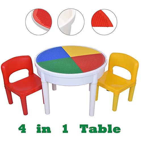 SEIGNEER 4 en1 Enfant Table et 2-Chaises Meubles Enfants Chambre Enfant Meuble Enfant Mobilier Chaise d'enfant