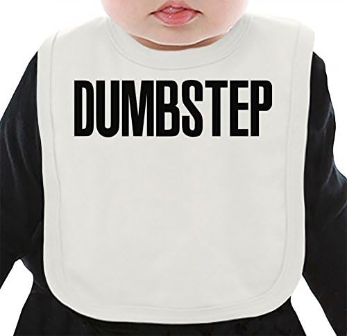 Dumbstep Funny Dubstep Organic Bib W/ Ties| 100% Organic Ring-Spun Combed Cotton| Soft &amp; Comfortable Bib Made W/ Eco-Friendly Materials| Unique Baby Clothing By Bang Bangin Medium