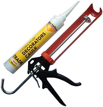 Professional Skeleton Gun Comes With 380ml Tube of Decorators Caulk Cartridge Sealant Silicone Mastic Caulk Caulking Gun fits both 300ml & 380ml