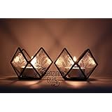 Satz von 2 Teelichthalter, geometrische Form