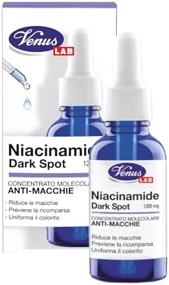 Venus, Niacinamide Dark Spot Concentrato Molecolare Anti-Macchie, Riduce e Previene Macchie Scure, Uniforma e Illumina il Colorito della Pelle, Ideale per Viso e Mani, 30 ml