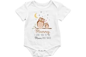 BABY ANTICS Baby clothes girl boy t shirt new born bodysuits sleepsuits unisex baby grows white tshirt outfit Mummy I Love you to the Moon and Back mothers day gift