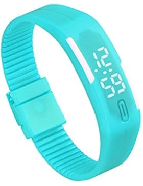 HARRYSTORE Uhr-Armband-Digital-Armbanduhr der Frauen-Sport-Uhr-Gummi-LED(Himmelblau)