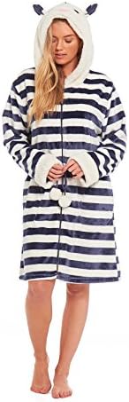 LADIES FANNEL FLEECE WITH SHERPA HOOD (S)