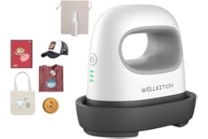 WELLKITCH Mini press à chaud - Machine de Collage à Chaud - Multiusage : Vinyle Thermocollant, Sublimation, T-Shirts, Brodeuse Numérique, Imprimante Sublimation, et Mini Fer à Repasser Couture (Gris)