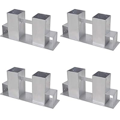 vidaXL 4x Aide d'Empilage du Bois Acier Argent Support de Bois de Chauffage