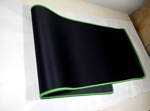 Woodlandu Verl?ngert Gaming Mouse Pad Gen?hte Kanten Geschwindigkeit seidiger Oberfl?che rutschfeste Gummiuntermatten 300x900x3mm/11.8×35.4×0.12inch Gr¨¹n Edges - 8