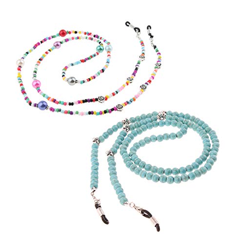 Preisvergleich Produktbild Baoblaze 2pcs 70cm Universal Gläser Ketten Schnur Glasperlen Brillen Halter Brillenband Brillenkette Brillen Cord Sonnenbrille kette Hals Lanyard