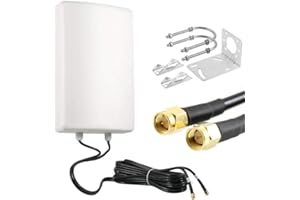 UniteCom Richtantenne mit hoher Verstärkung, 4G/5G, 10 m Kabel, LTE-MiMo-Panelmontage, Dual-Eingang, Breitband, mobiles Internet, wasserdicht, IP67, Diversity-Antenne, 02, Vodafone EE Three