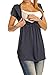 Zeta Ville - Women's Maternity Nursing Wrap Front T-shirt Top Shirt S-3XL - 373c (Blue Grey, UK 10)