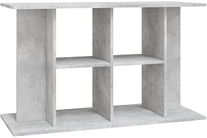 vidaXL Aquarium Stand in Concrete Grey - Engineered Wood Aquarium Support with Multi-tier Storage - Modern Fish Tank Stand 100x40x60cm