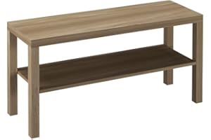 URBNLIVING 2 Tier TV Bench Entertainment Media Stand Cabinet Wooden Storage Display Unit Center Shelf, Modern TV Console Table for Living Room Bedroom - Oak, H45cm x W90cm x D30cm