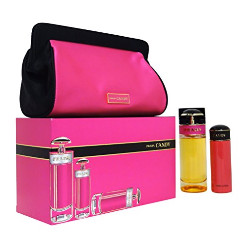 Prada Candy For Women by Prada EDP Spray 80ml + Body Lotion 75ml + Beauty Pouch Giftset