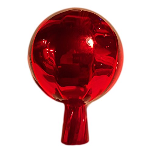 M Rot Rosenkugel Rillenoptik Höhe 12cm; Durchmesser 9cm Rosenkugeln Gartenkugel Handarbeit stabieles Glas verspiegelt und wetterfest (Rot)