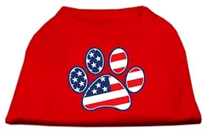 Mirage Pet Products Patriotic Paw Screen Print Shirts Red XS (8)