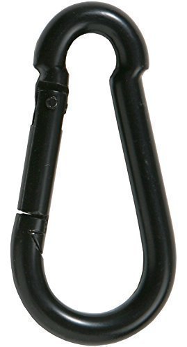 SBS Karabinerhaken 5 x 50mm | 10 Stück | Stahl Schwarz | Karabiner DIN 5299 | Feuerwehrkarabiner