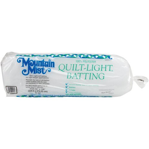 Mountain Mist Batting Quilt-Light Polyester Batting-Queen Size 90 inches x 108 inches FOB:MI, by Mountain Mist Batting