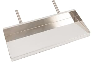 GIEMME Lèchefrite en Acier INOX pour Chemiée ou Barbecue, Lèchefrite pour Tournebroche (Longueur 79 cm)