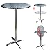 Produktbild Alu Silber Klappbar Bistrotisch Höhenverstellbar Bartisch Bistro Tisch Stehtisch Ø60cm Silber