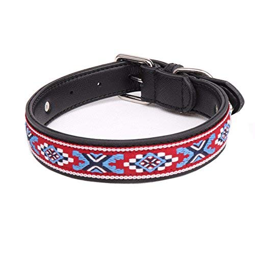 DOWE Conception de style ethnique souple et confortable de collier de chien, matériel d'unité centrale, attache d'alliage, sûreté et confortable pour des animaux de compagnie (L)