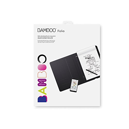 Wacom Bamboo Folio - Cuaderno digital inteligente con funda para documentos, color gris