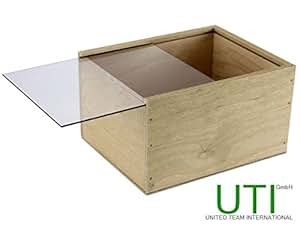 Sperrholzbox mit Schiebedeckel aus Plexiglas - Holzkiste