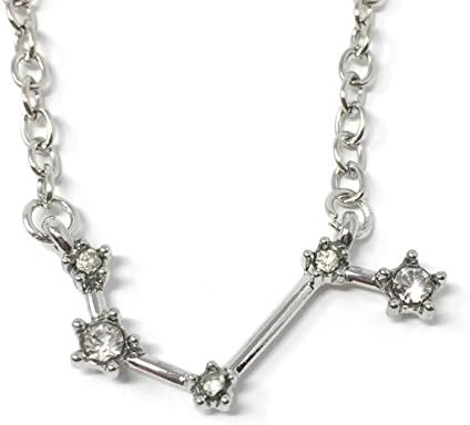 Silver-Tone 'Aries' Engraved Pendant Necklace 3.0 x 2.0cm with 18 Inch Chain Constellation Star Sign Zodiac Astrological