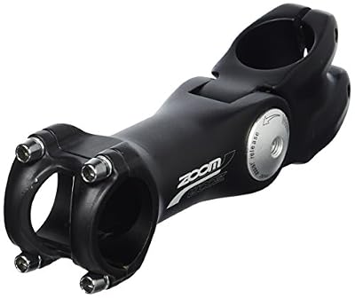 Zoom Potence en aluminium, Son inclinaison peut varier de 0 60 degrs, Adapte pour les cintres de diamtre 31.8 mm, Noir mat / argente, pour 1.1/8", Longueur : 105 mm / largeur : 70 mm