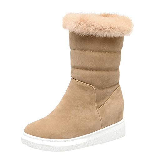 Zarupeng Botas cálidas USB para Mujer Moda Casual Batería Inteligente Calentamiento eléctrico Zapatos Suede Plush Warm Platform Boots Zapatos