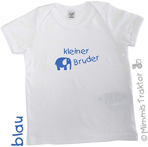 Mimmis Traktor® Bügelbild kleiner Bruder mit Elefant BLAU - 2