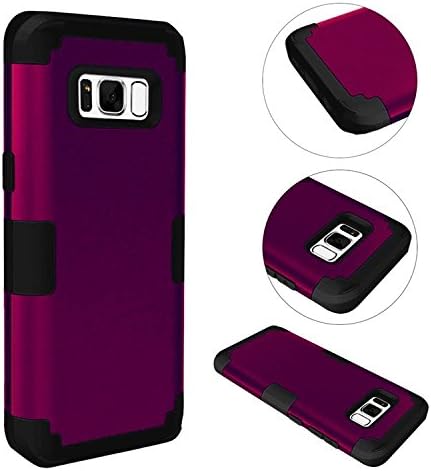Galaxy S8 Plus Case, MingKun 3-in-1 Shockproof Drop-Protection Robot Cover for Samsung Galaxy S8 Plus Case Cover TPU Silicone PC Hard Combo Hybrid Impact Duty Full Body Protective Skin Shell - Deep purple