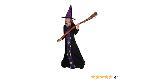 magicoo eulenhexe hexenkostum kinder lila schwarz hexenkostum kind madchen mit hut und hexenkleid 110 116 amazon de spielzeug
