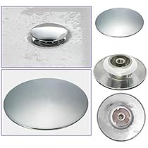 65mm Chrome Bathroom Sink Waste Plug - Screw On Cap For 39mm Push Button Pop Up - View #7