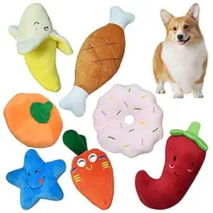 Live2Pedal Squeaky Dog Toys, 7Pack Puppy Toys, Cute Doy Chew Toy for Medium and Small Dogs, Soft Plush Pet Toys with Squeakers (7 Pack)