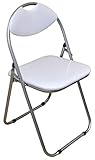 Harbour Housewares White Padded, Folding, Desk Chair ()