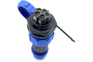 BAYZCONN Connecteur Aviation Plug SP21 5 broches, 5 broches sans soudure, prise d'aviation IP68 étanche et anti-poussière pour lampes d'extérieur, utilise 500 V 30 A (câble 12 AWG à sertir)