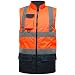 Produktbild Warme Sicherheitsweste, hohe Sichtbarkeit, Vlies, wendbar, wasserdicht Gr. XXX-Large, orange / marineblau