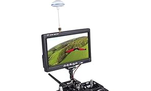 SunFounder FPV TFT LCD Color Monitor 800x480 7 Inch Wireless Receiving 5.8G 48CH AV1/AV2 Multiple OSD Languages for RC Quadcopter
