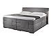 Produktbild Boxspringbett elektrisch verstellbar AVIGNON gewölbtes Kopfteil in 30 Stoffe oder T-Leder 5 Breiten erhältich in H2, H3, oder in H2 u. H3,Top Qualität, 5 Sterne Feeling, Breite:200 x 200 cm;Stoff - Leder Auswahl:T-Leder Macchiato 3263