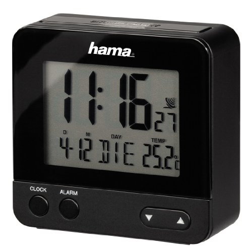 Hama Funk Wecker RC540 (sensorgesteuerte Nachtlichtfunktion, Schlummerfunktion, Temperatur- und Datumsanzeige) schwarz - 2